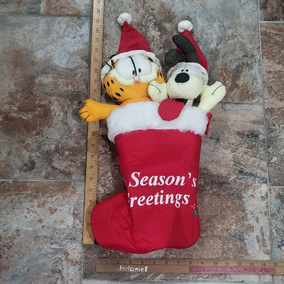 Vintage Garfield and Odie Christmas Stocking Plush Stuff It Stocking - Picture 6 of 10